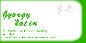 gyorgy matin business card